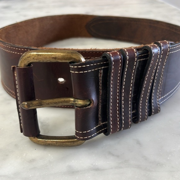 Joan & David Genuine Leather Wide Belt SZ BEAUTIFUL! - Picture 1 of 12